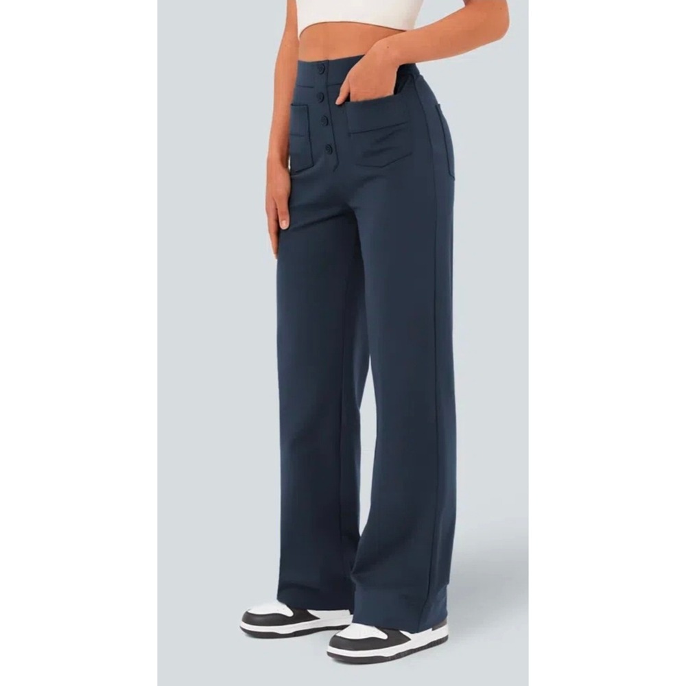 Halara DayStretch High Waisted Straight Leg Pants Midnight Blue Large